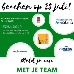 Beachen op zaterdag 23 juli